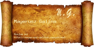 Mayerusz Galina névjegykártya